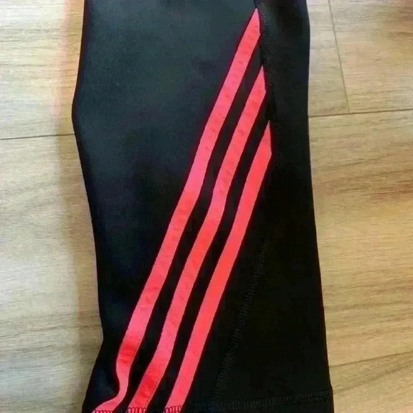 Adidas Originals Black &  Pink Cropped Leggings Size M - Picture 3 of 4